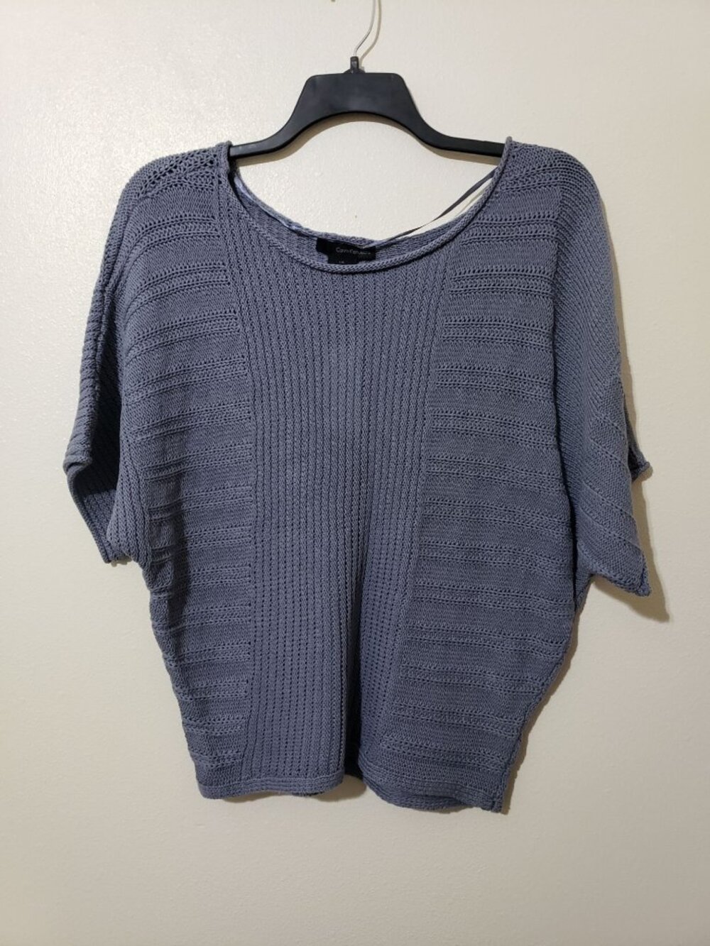 Calvin Klein Jeans gray, 100% cotton, boat neck, chunky knit sweater, size L